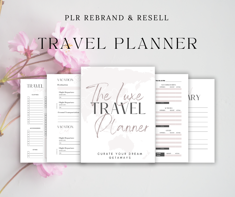 "The Luxe Travel Planner" PLR Canva Template