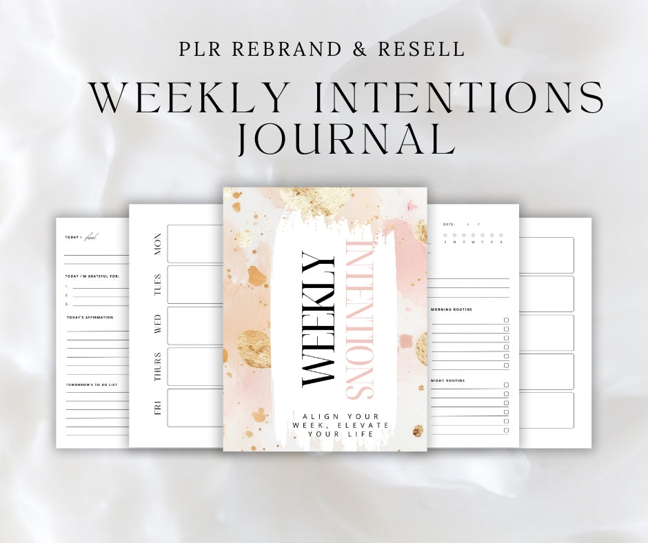 "Weekly Intentions" PLR Canva Journal Template