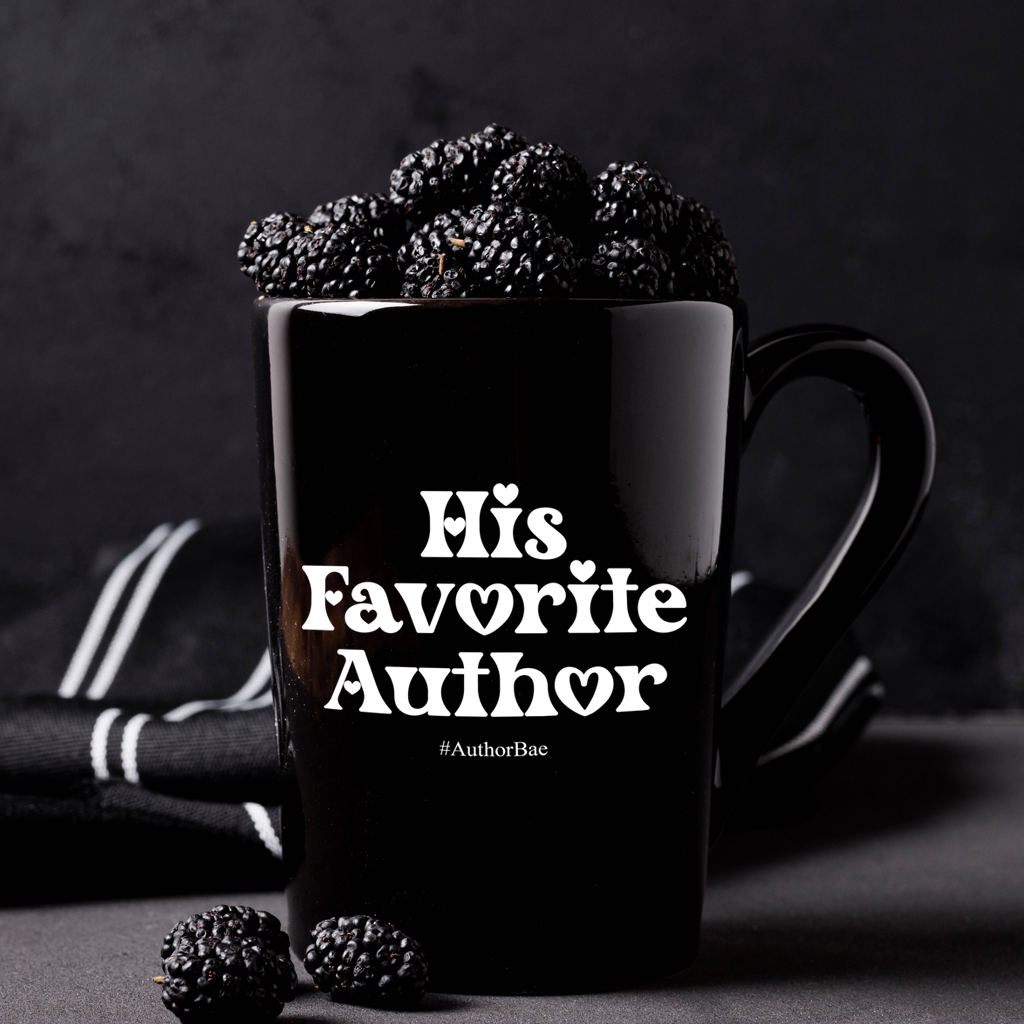 His Favorite Author Black Glossy Mug