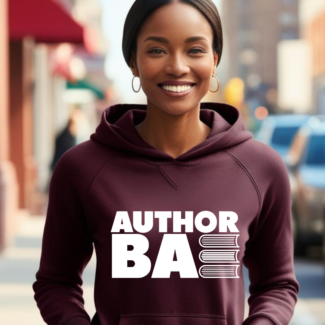 "Author Bae" Maroon Hoodie