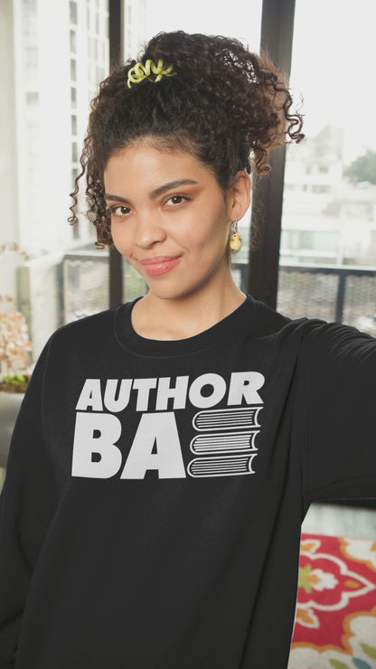 "Author Bae" White on Black Sweatshirt